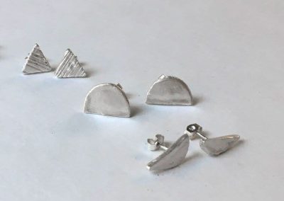 Art Clay ezüstgyurma workshop - ezüst, geometrikus formájú fűlbevalók