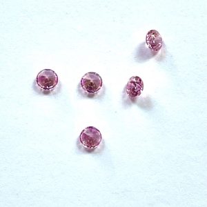 Pink színű 3 mm átmérőjű szintetikus cirkónia kő - 5 db/csomag