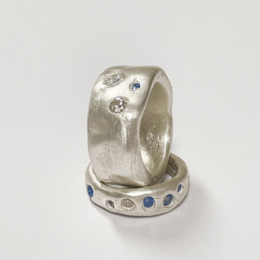 Art Clay silver 4 órás workshopon készült kő berakásos ezüst gyűrűk